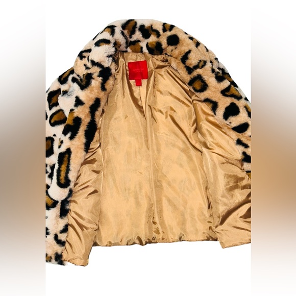 Jennifer Lopez Leopard Print Faux Fur Jacket size XS - Picture 6 of 10